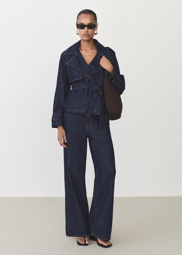 Mango High-Waist-Jeans mit weitem Bein zollfrei