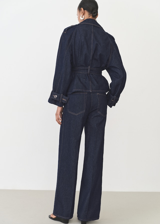Mango High-Waist-Jeans mit weitem Bein zollfrei