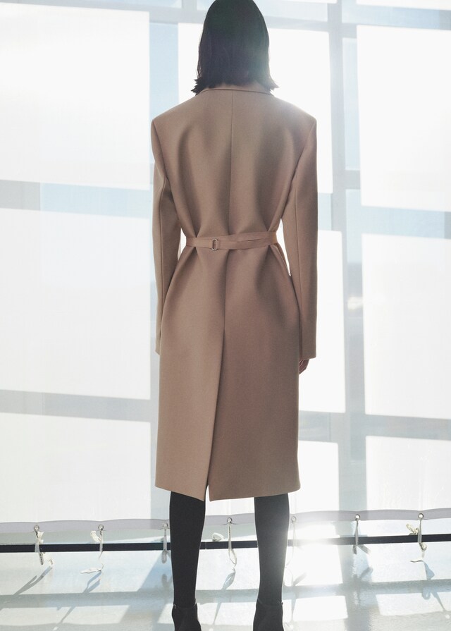 Mango Wollmantel mit Gürtel Flash Sale
