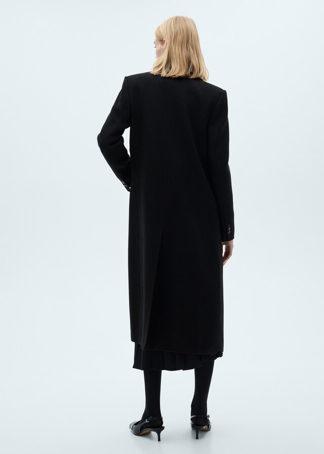 Mango Langer Wollmantel mit Struktur Begrenztes Angebot