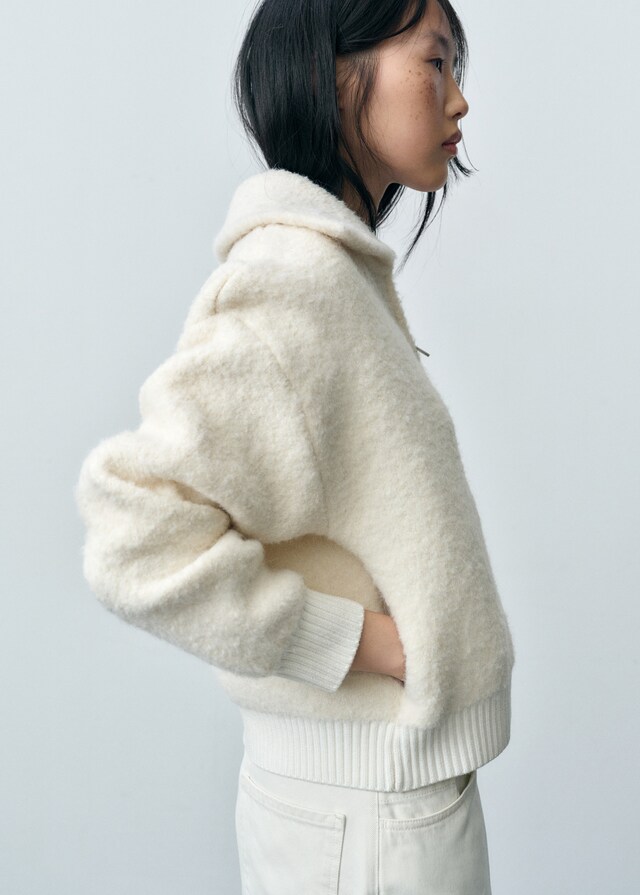 Mango Bouclé-Jacke aus Wollgemisch Online Shopping