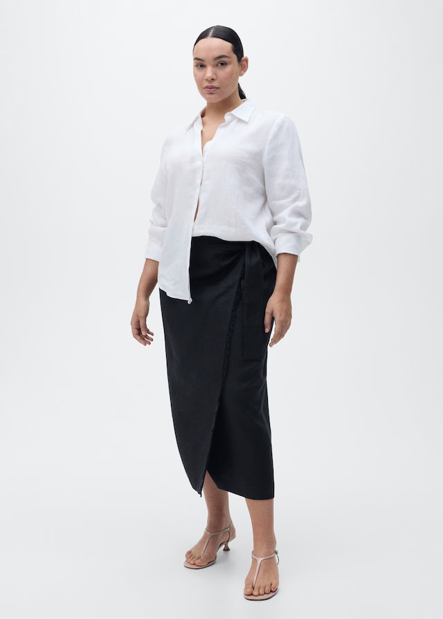 Mango Sarong-Rock aus Leinen Osterangebot