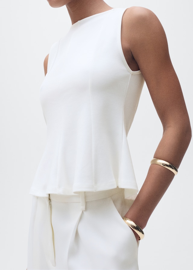 Mango Ausgestelltes Top mit Bateau-Ausschnitt Top Angebot
