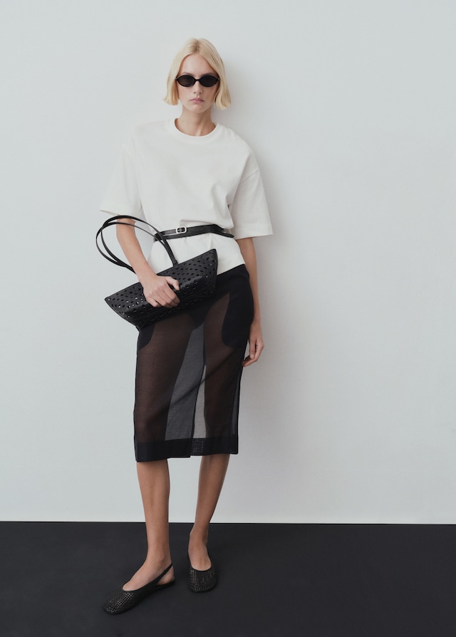 Mango Oversize Baumwoll-T-Shirt Saisonale Angebote