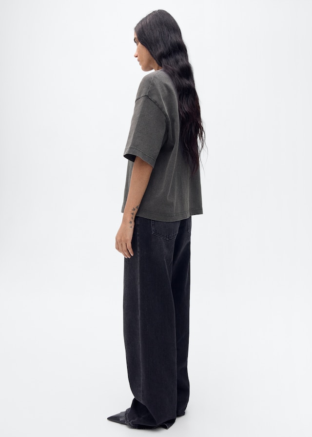 Mango Oversize Baumwoll-T-Shirt Tägliche Deals