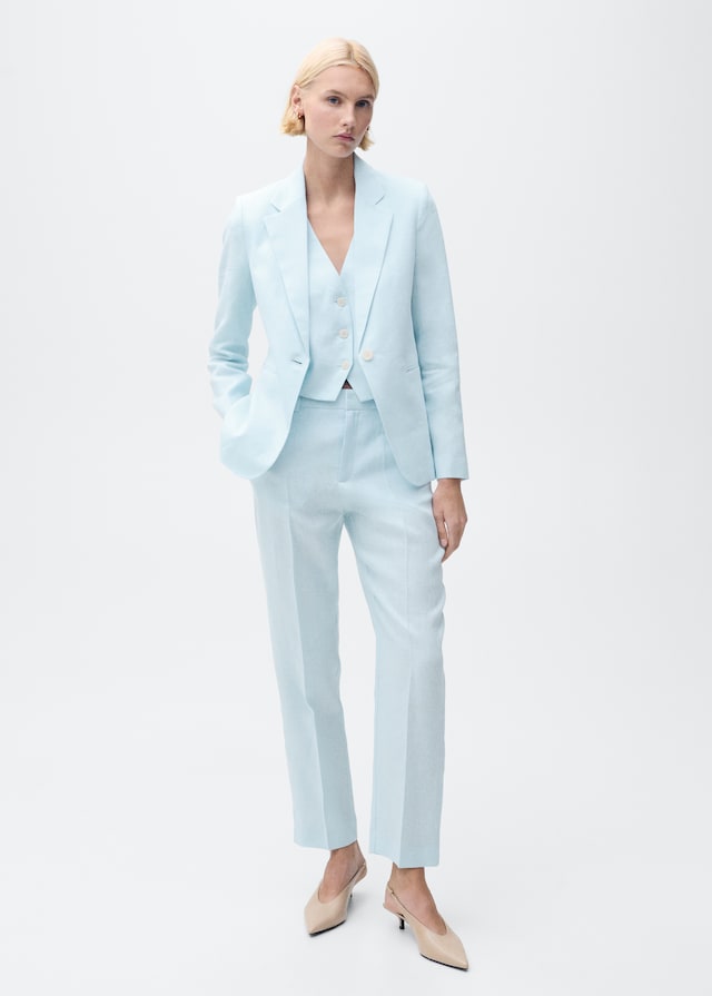Mango Leinen-Anzugweste Super Sparpreis