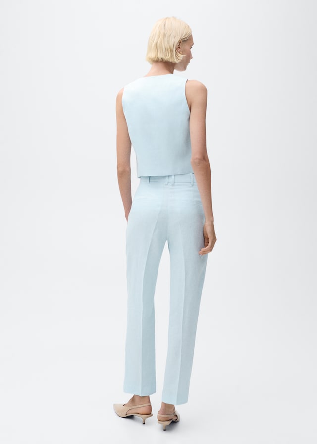 Mango Leinen-Anzugweste Super Sparpreis