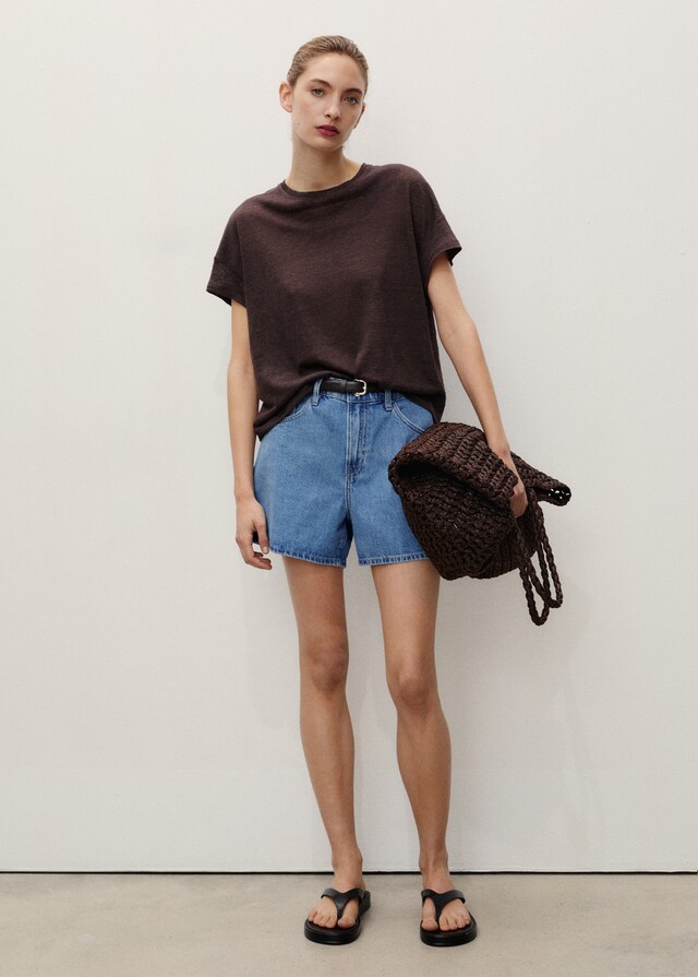 Mango Jeans-Shorts mit hoher Taille Neueste Stile