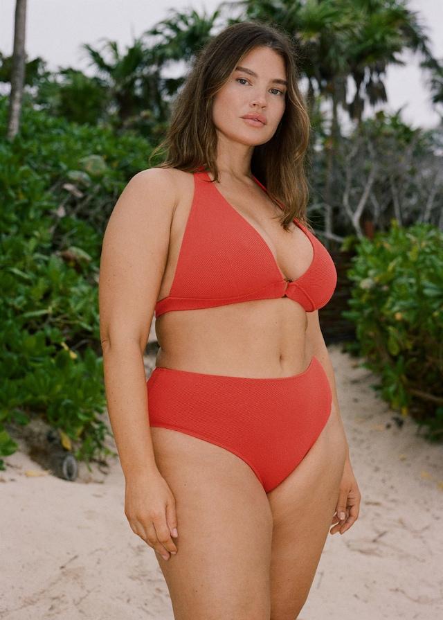 Mango Bikini-Top mit Textur und dekorativem Ring Nur für heute