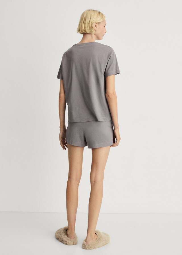 Mango Zweiteiliger kurzer Pyjama aus Baumwolle Discount Store für neue Produkte