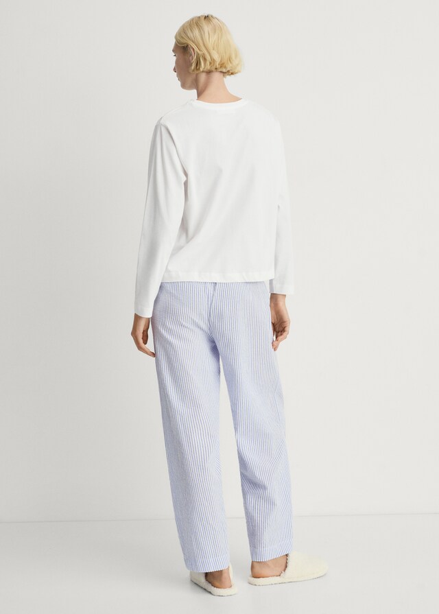 Mango Zweiteiliger Pyjama mit Streifen aus Seersucker Super Rabatt