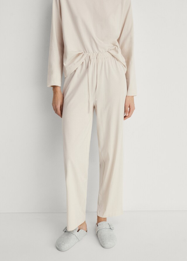 Mango Pyjama zwei Teile Baumwolle schlichtes Design Fabrikladen