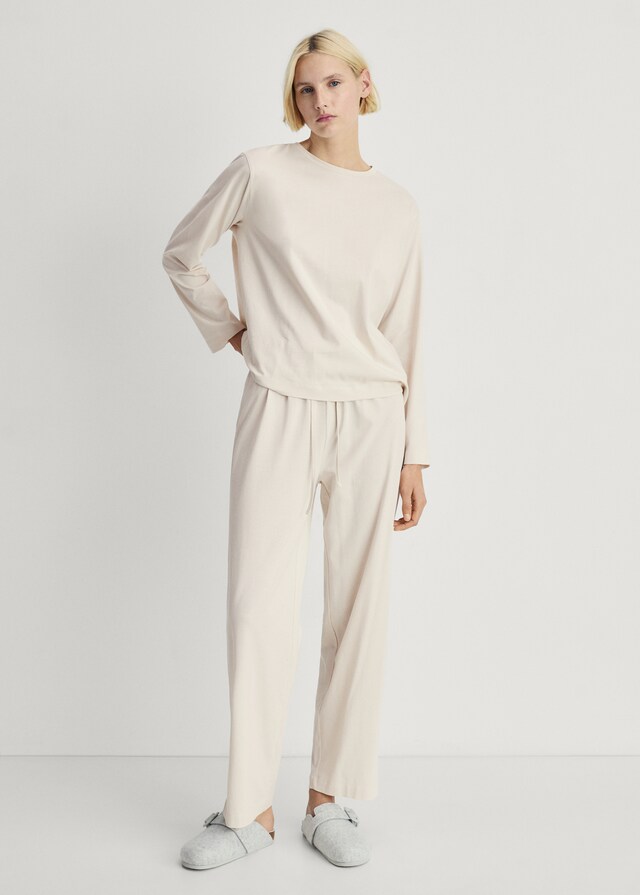 Mango Pyjama zwei Teile Baumwolle schlichtes Design Fabrikladen