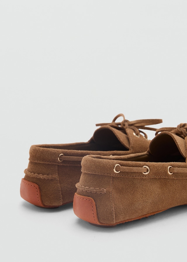Mango Geschnürte Bootsschuhe aus Wildleder Günstiger Verkauf