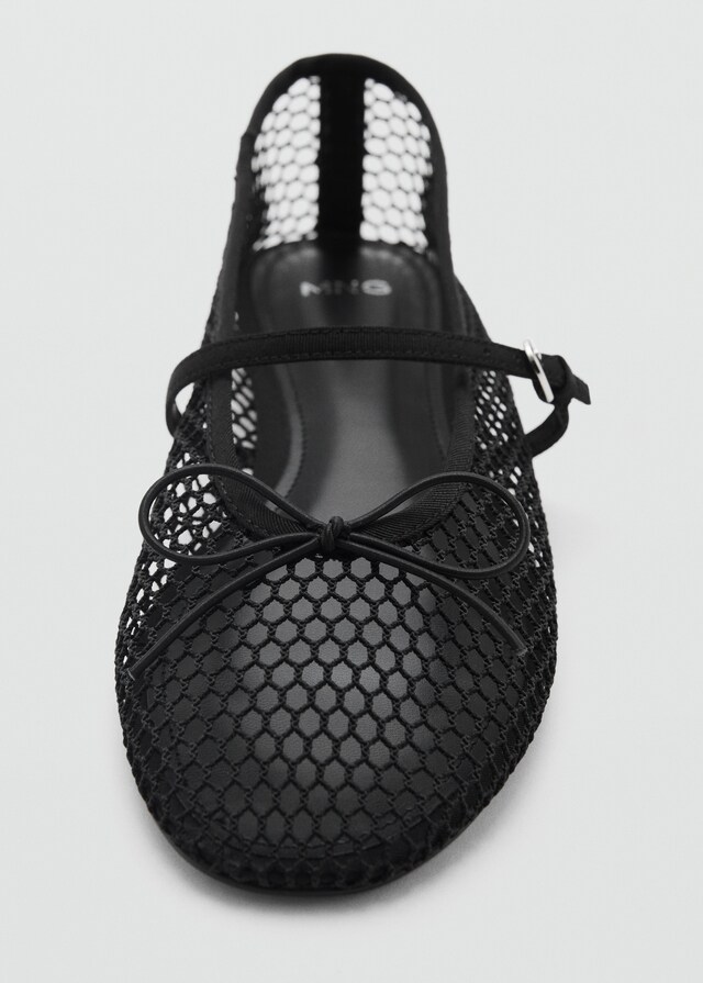 Mango Mesh-Ballerina mit Schnallenriemen Kostenloser Versand