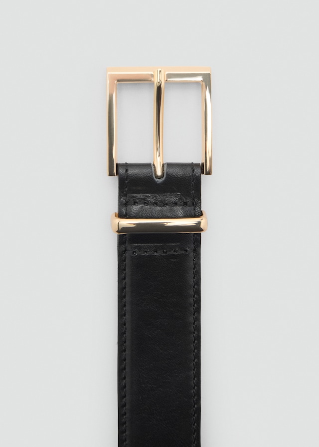 Mango Ledergürtel mit carréeförmiger Schnalle Online Shopping