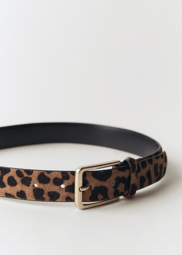 Mango Ledergürtel mit Leopardenfelleffekt Cyber Monday