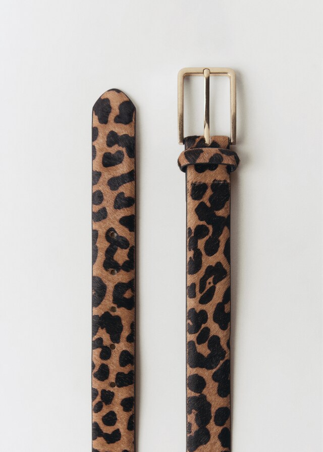 Mango Ledergürtel mit Leopardenfelleffekt Cyber Monday