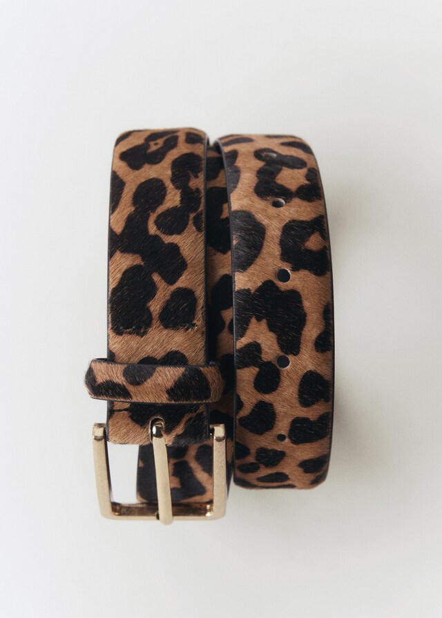 Mango Ledergürtel mit Leopardenfelleffekt Cyber Monday