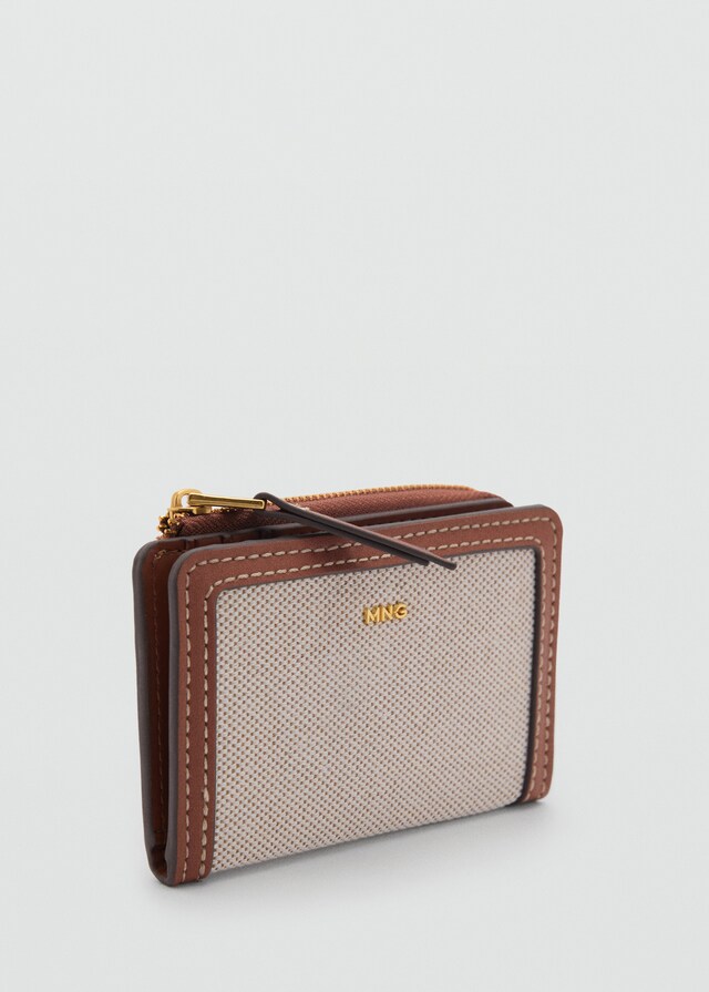 Mango Brieftasche mit Klappe aus kontrastierendem Canvas Weihnachtsangebot