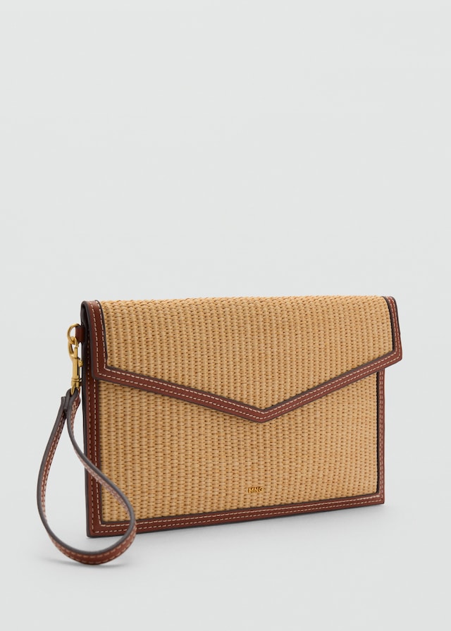 Mango Pochette mit Raffiabast-Effekt Valentinstagsangebot