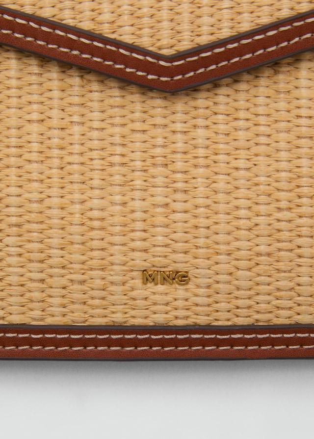 Mango Pochette mit Raffiabast-Effekt Valentinstagsangebot
