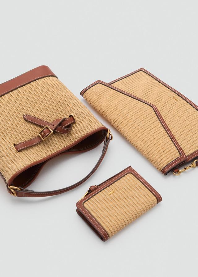 Mango Pochette mit Raffiabast-Effekt Valentinstagsangebot