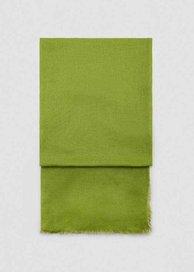 Mango Schal aus Leinenmischung mit ausgefransten Enden Online Outlet