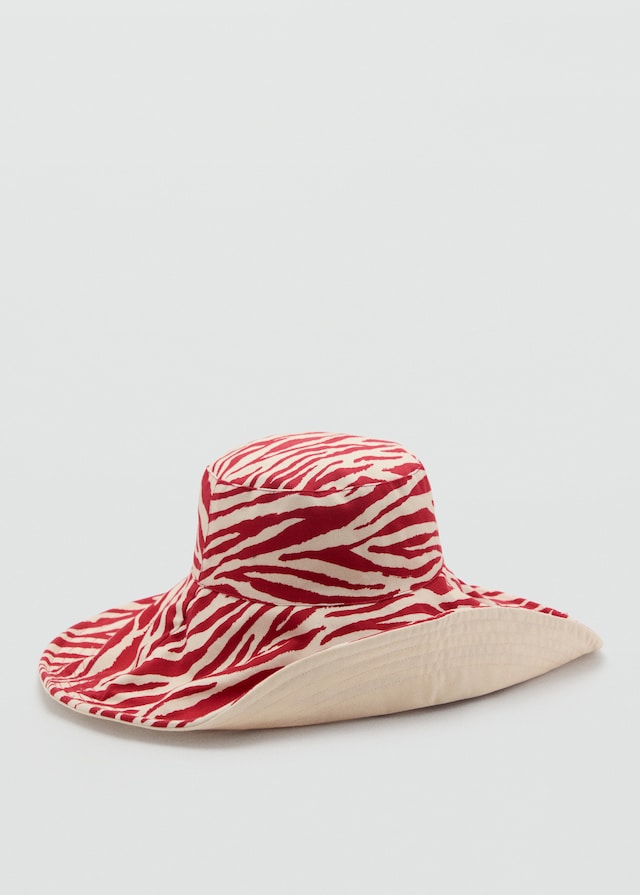 Mango Wendbarer Bucket Hat mit Zebramotiv Kauf eins, bekomm eins gratis