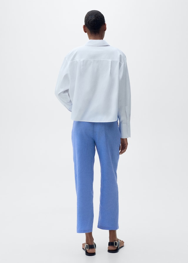 Mango Gerade Leinenhose Clearance-Verkauf