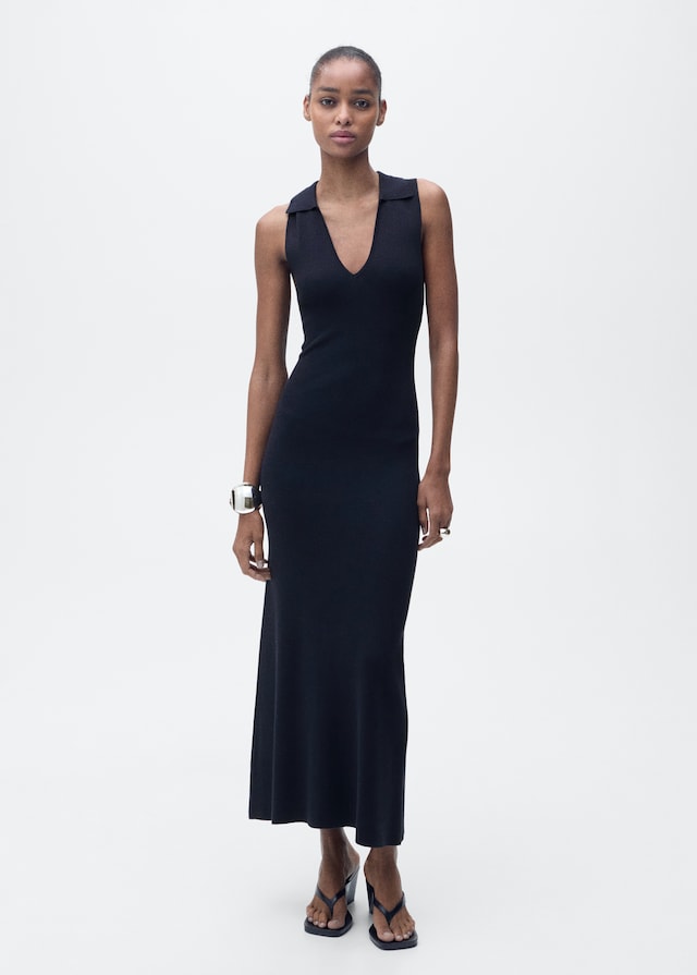 Mango Midikleid aus Strick mit Reverskragen Kostenloser Versand international
