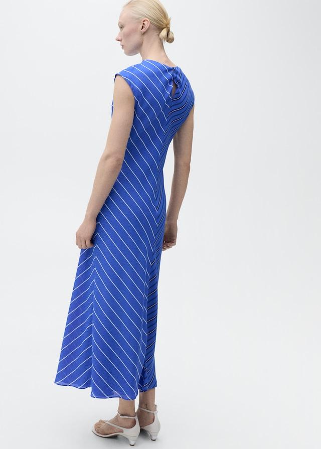 Mango Evasé-Kleid mit kombinierten Streifen Black Friday Preise