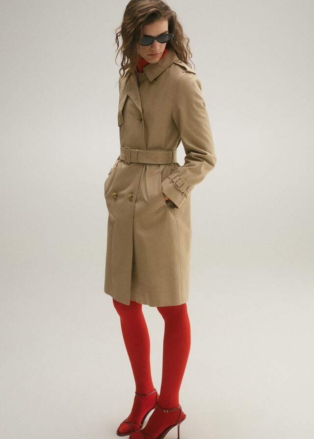 Mango Klassischer Trenchcoat mit Gürtel Verkauf