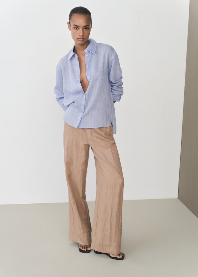 Mango Gerade Lyocell-Hose mit Struktur Kostenloser Versand
