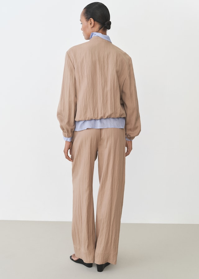 Mango Gerade Lyocell-Hose mit Struktur Kostenloser Versand