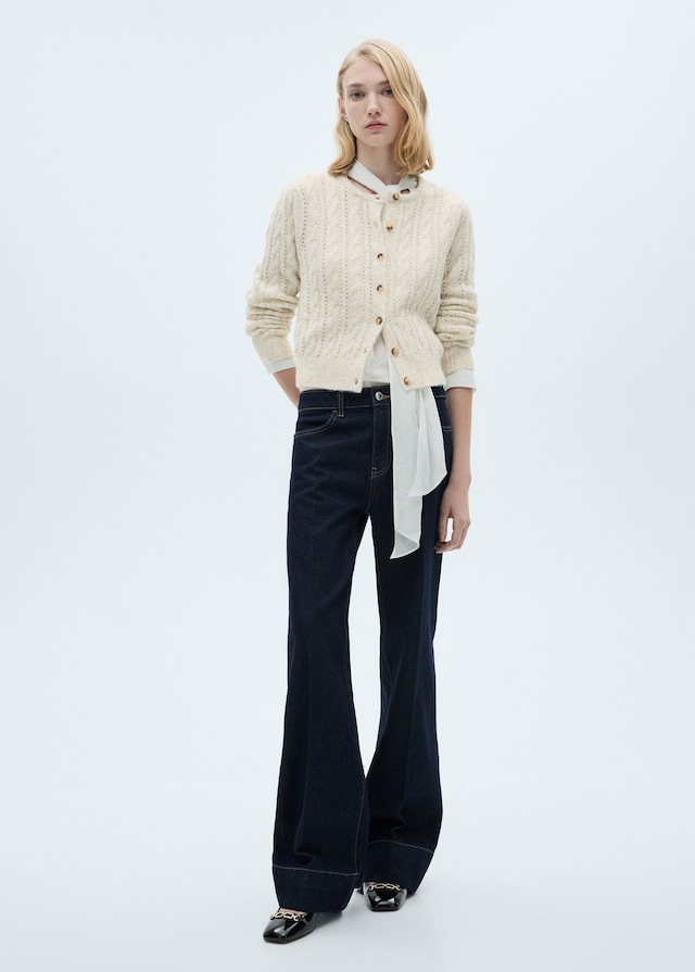 Mango Zopfmuster-Cardigan mit Ajourdetails Flash Sale