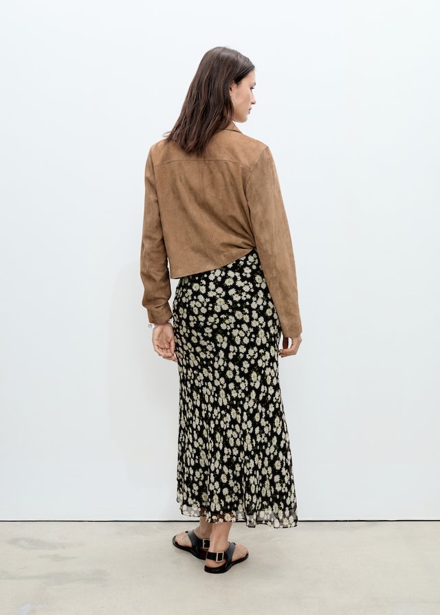 Mango Langer ausgestellter Rock mit Blumen Black Friday