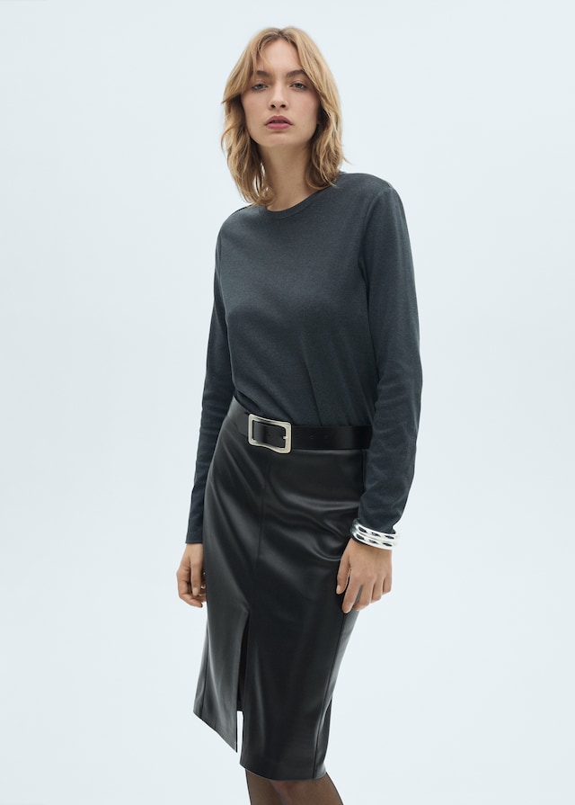 Mango Bleistiftrock mit Leder-Effekt Cyber Monday