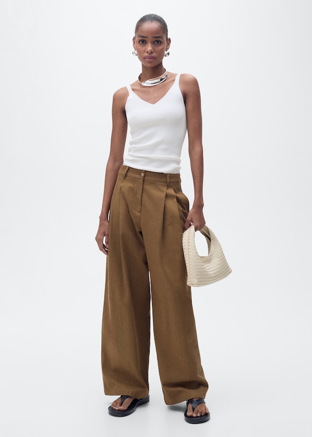 Mango Strick-Top mit V-Ausschnitt Top Angebot