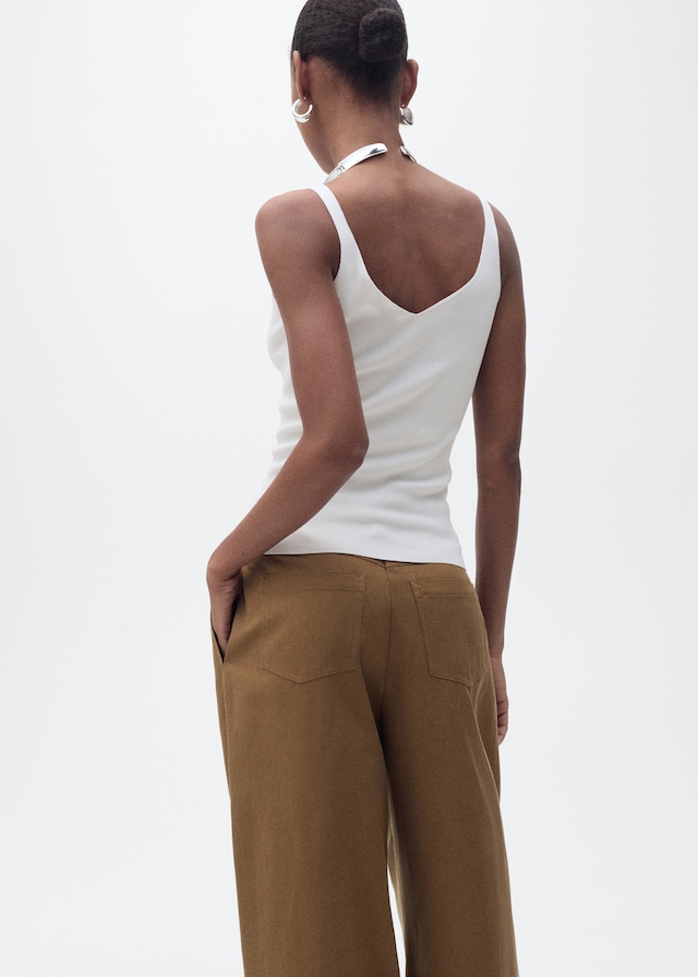 Mango Strick-Top mit V-Ausschnitt Top Angebot