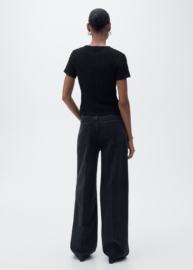 Mango Texturiertes T-Shirt aus Baumwollgemisch Neuheiten