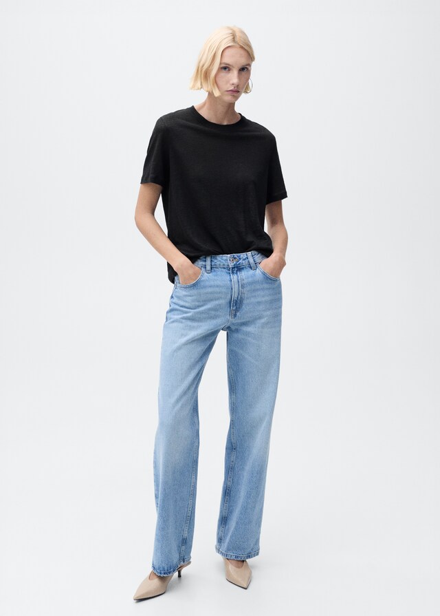 Mango Kurzärmliges Leinen-T-Shirt Bestseller