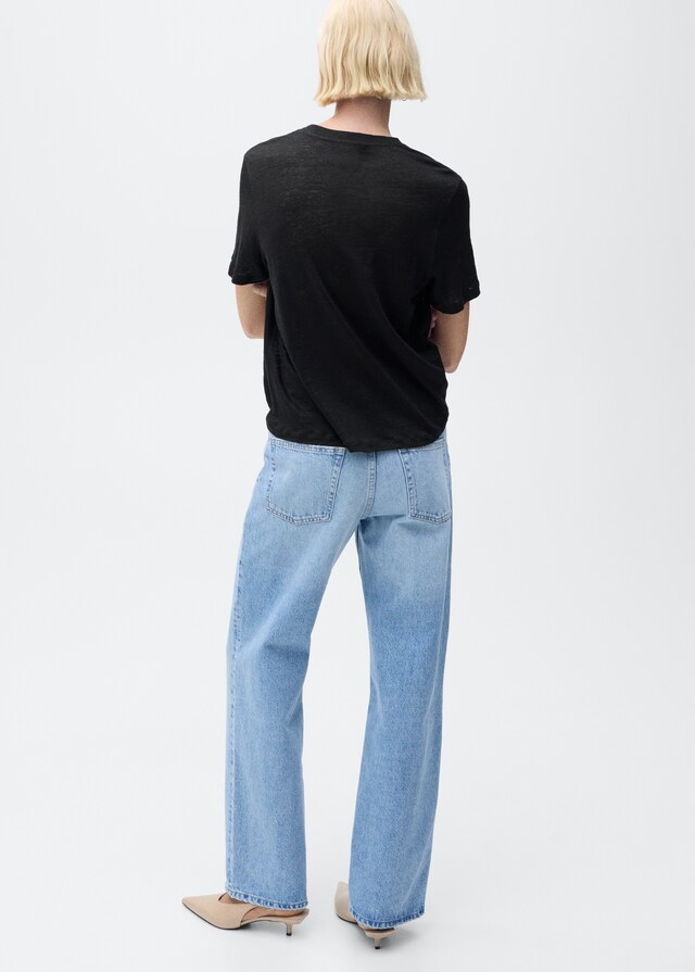 Mango Kurzärmliges Leinen-T-Shirt Bestseller
