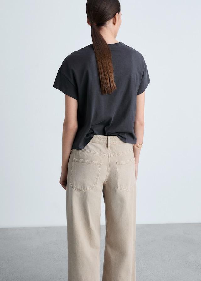 Mango Gemustertes Baumwoll-T-Shirt Tägliche Deals