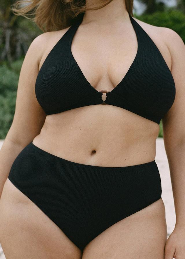 Mango Bikini-Slip mit hoher Taille aus Ripp Zeitbegrenzte Promotion