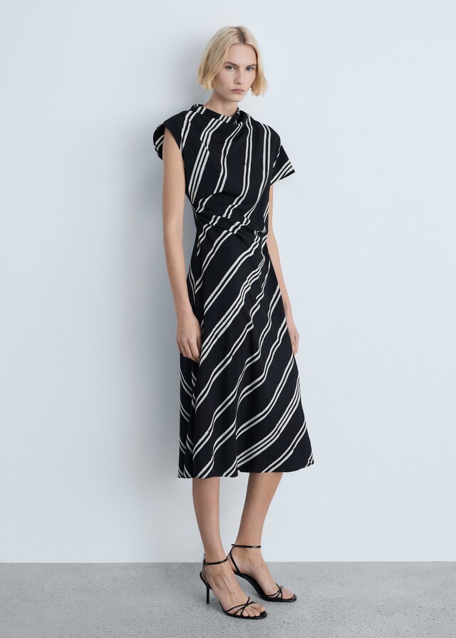 Mango Midikleid mit Streifenmuster Begrenzt auf 3 Tage
