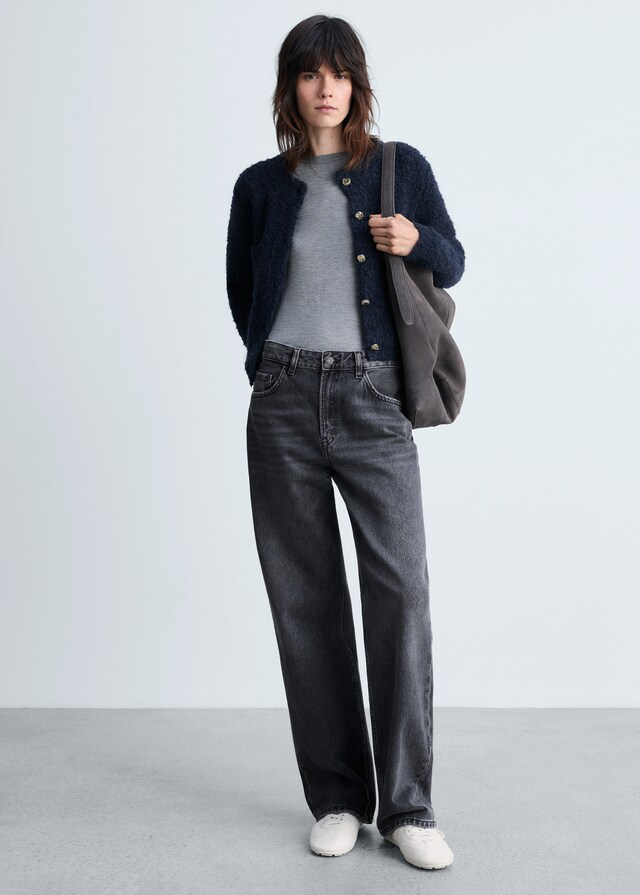 Mango Bouclé-Jacke mit Schmuckknöpfen Outlet