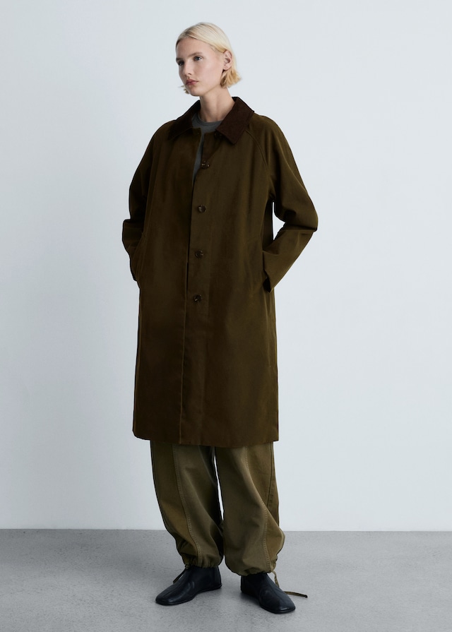 Mango Langer Parka mit Cordkragen Angebote