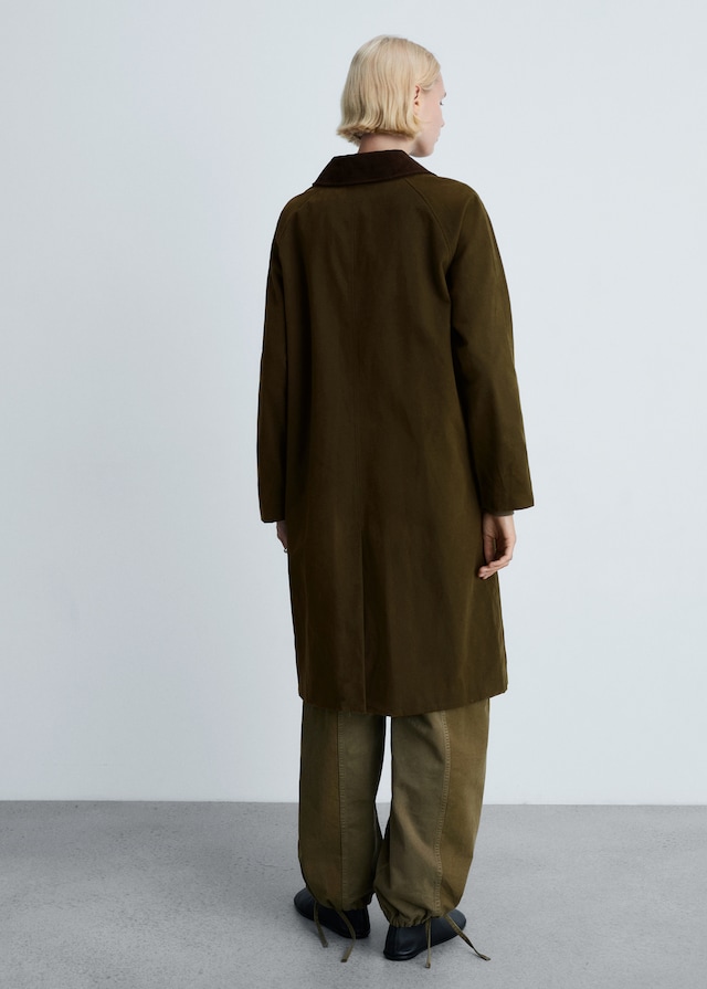 Mango Langer Parka mit Cordkragen Angebote