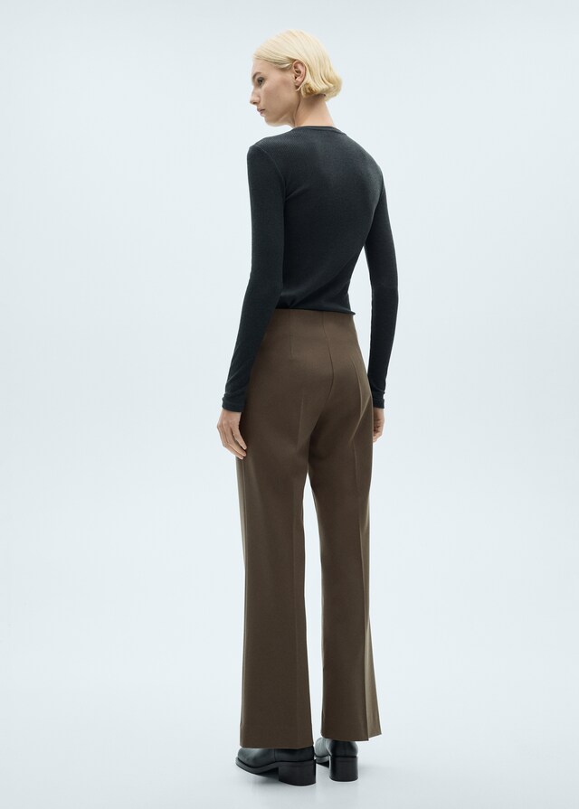Mango Flared Hose mit mittelhohem Bund Schlussverkauf